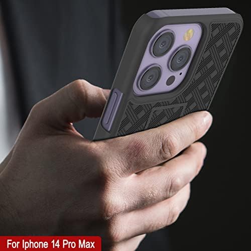 Punkcase iPhone 14 Pro Max Clip Clip Clip Clip W/מגן מסך ו- Kickstand מובנה | שכבה כפולה היברידית TPU 360 הגנה על גוף מלא [Slim Fit] עבור